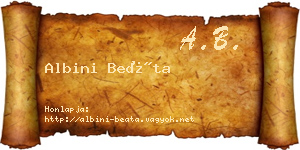 Albini Beáta névjegykártya