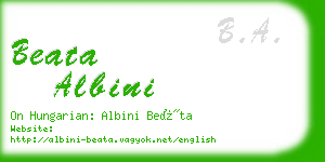 beata albini business card